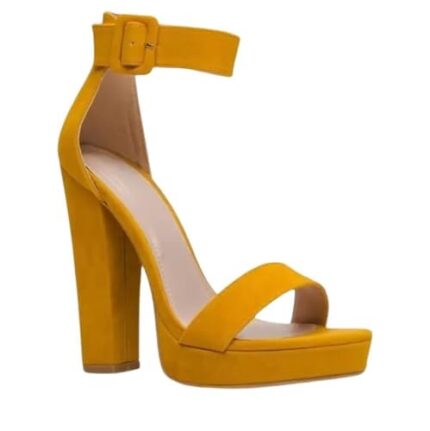Nubuck High Chunky Heel Ankle Strap Sandal For Women's and Girl's