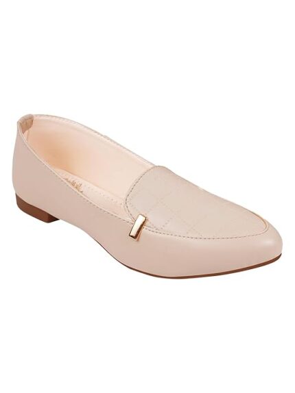 Women's Block Heel Ballet Flats Cream