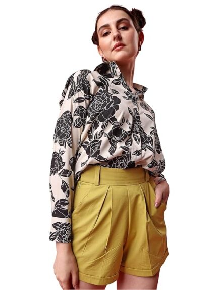 Shirts for Women – Korean Style Long Sleeve Oversized Button Down | Plus Size Workwear Top for Office & Casual Wear