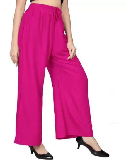 Women's Cotton Reyon Regular Fit Palazzo Pants