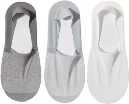 Men And Women Thin Mesh Non-slip Invisible Socks Breathable Cotton Blend Socks (Free Size) (Pack of 3)