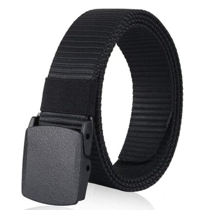 Men's Nylon Fabric Belt for Men, Plastic Flap Buckle, fits on upto 40 inches waist size