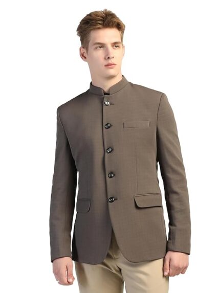 Men's Formal Blazer | Wedding Indo-Western Coat | Mandarin Collar Suit Jacket