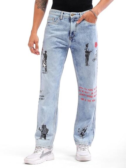 Men's Straight Fit Mid Rise Jeans
