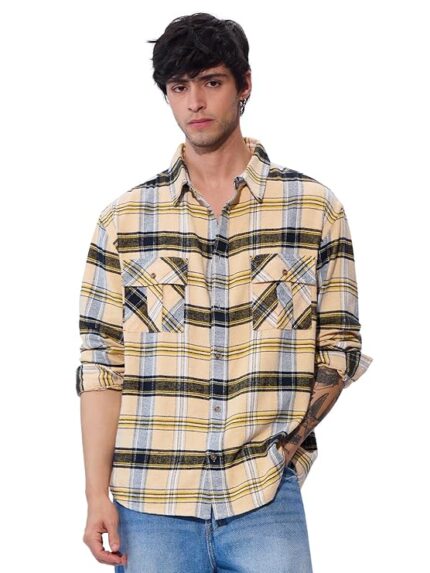 Men and Boys Long Sleeves Collared Neck Button Front Regular Fit Cotton Utility Shirts