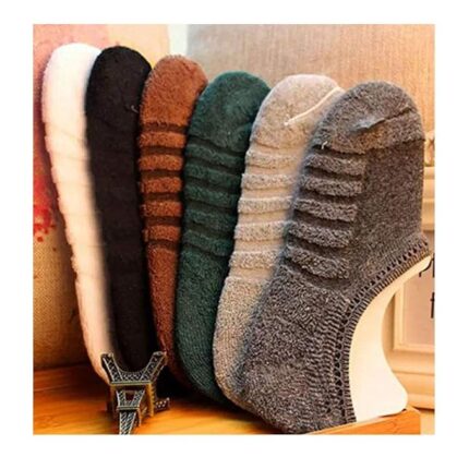 Men's Cotton and Spandex Loafer Socks with Anti Skit Silicon, Towel Socks(Assorted Color, Large)(Pack of 6)