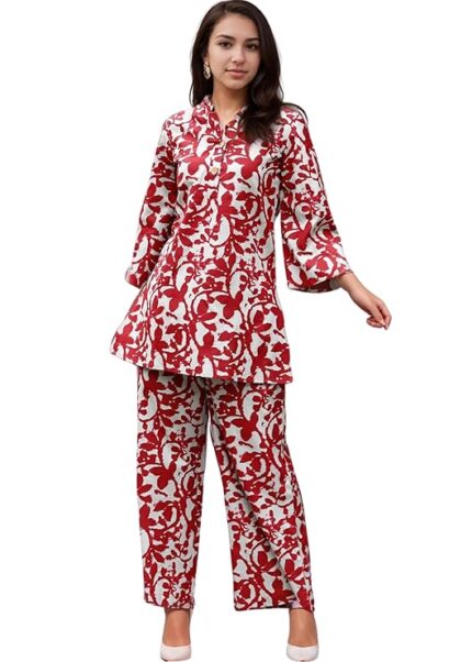 Printed Cotton Blend Co Ord Set for Women || Casual & Festive Indo-Western Outfit || Kurta Pant Set