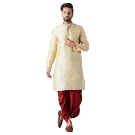 Men's Silk Blend Solid (Since 1958, Kurta & Dhoti Set