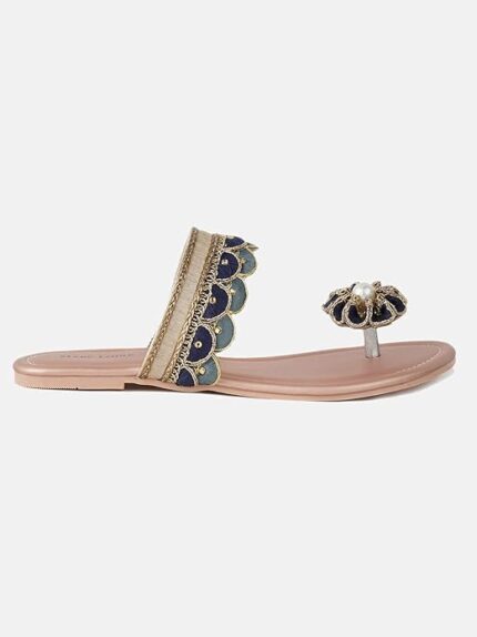 Women's Embroidered and Embellished Slip-On Ethnic Flats Footwear