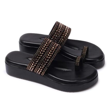 Women Stylish Latest Fashion Toe Strap Flats Sandals-Slipper Wedge For Ladies Womens Girls