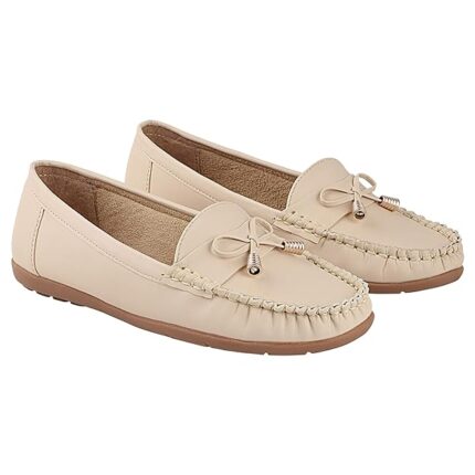 Women's Stylish Casual Loafers | Comfortable Slip-On Flat Shoes with Bow Design & Soft Sole